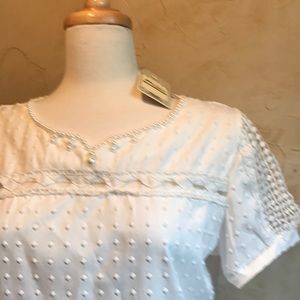 NWT Cream blouse with pearl beading detail